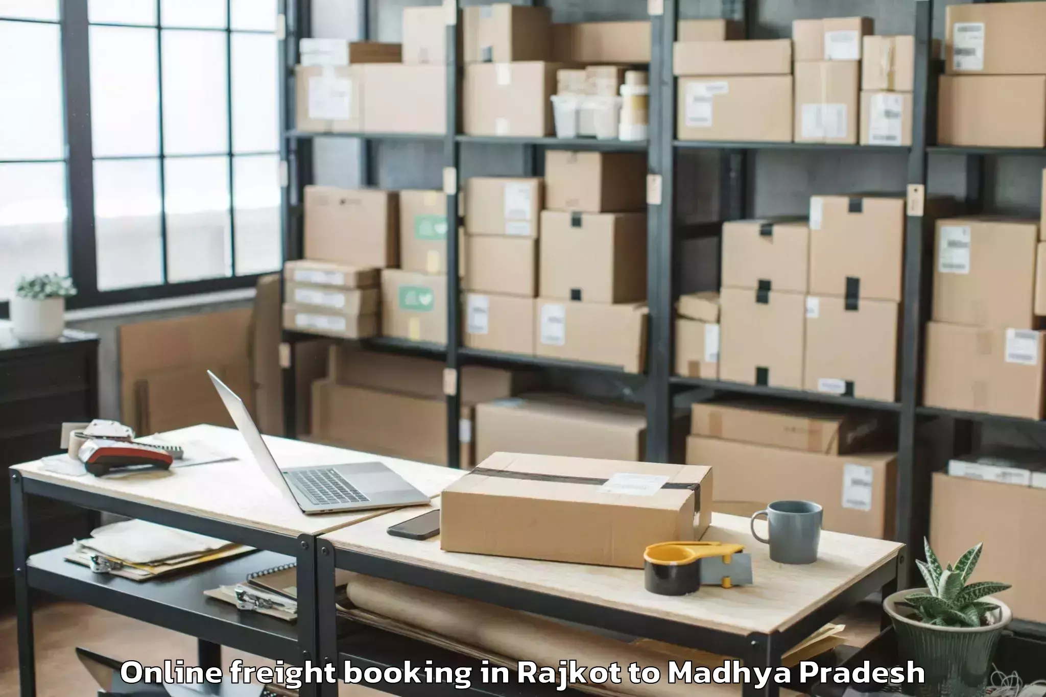 Hassle-Free Rajkot to Dhamnod Online Freight Booking